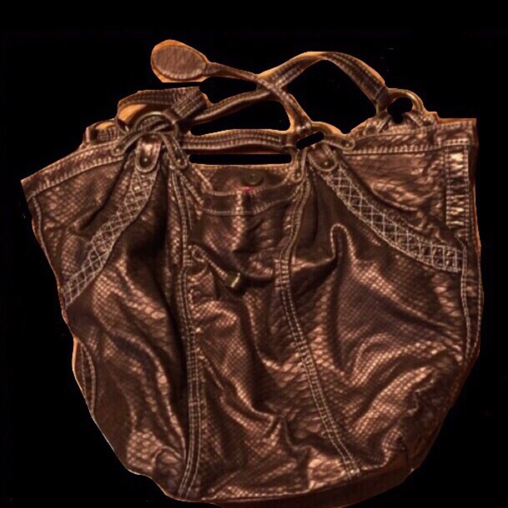 Bag-Tote, Rounded-Copper Brown Metallic - Picture 2 of 8